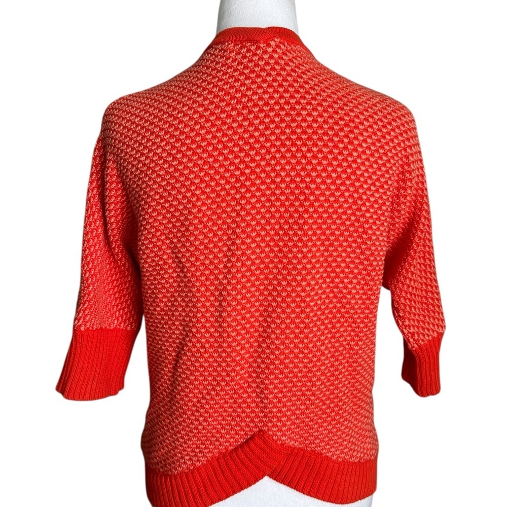 Cabi Grenadine Cocoon Full Zip Cardigan Orange Sweater  3/4 Sleeve size XS - Picture 5 of 17